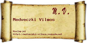 Medveczki Vilmos névjegykártya